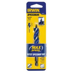IRWIN Speedbor 1/2 in. X 4 in. L Carbon Steel Wood Boring Bit Quick-Change Hex Shank 1 pc