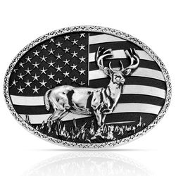 Montana Silversmiths Hunters Stars and Stripes Attitude Belt Buckle