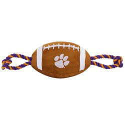 Pets First NFL For Dog Multicolored Nylon Clemson Tigers Football Dog Toy 1 pk