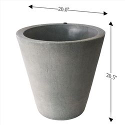 Algreen 20.5 in. H X 20 in. D Polyethylene Planter Warm Gray