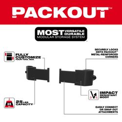 Milwaukee Packout 1.7 in. W X 2 in. H Tool Box Attachment Mounting Attachment Tool Organizer Black