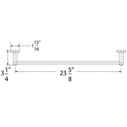 Huntington Brass Satin Nickel Silver Towel Bar 23.6 in. L Metal