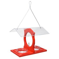 Songbird Essentials Glass/Plastic Double Bowl Platform Bird Feeder