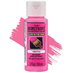 Homefront Glow-In-The-Dark Pink Craft Paint Interior 2 oz