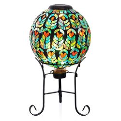Alpine Assorted Glass 13.38 in. H Solar Gazing Ball