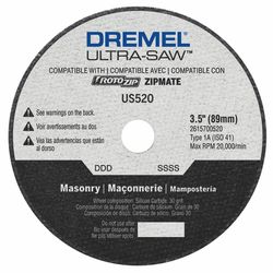Dremel Ultra-Saw 3-1/2 in. D X 1/2 in. X 0.094 in. thick Silicon Carbide Masonry Cutting Wheel 1 pk