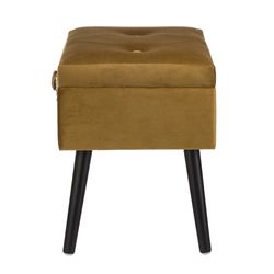 Glitzhome Gold/Natural Contemporary Ottoman