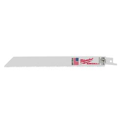 Milwaukee Sawzall 8 in. Bi-Metal Thin Kerf Reciprocating Saw Blade 8/12 TPI 10 pk