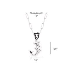 Montana Silversmiths Unisex Western Initial Black/Silver Necklace
