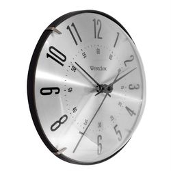 Westclox 9.4 in. L X 9.4 in. W Indoor Modern Analog Wall Clock Metal Black/Silver