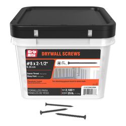 Grip-Rite No. 8 wire X 2-1/2 in. L Phillips Coarse Drywall Screws 25 lb 2975 pk