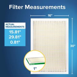 Filtrete 16 in. W X 30 in. H X 1 in. Polypropylene 8 MERV Pleated Air Filter 1 pk