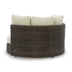 Signature Design by Ashley Kimora Dark Brown Aluminum Frame Curved Lounge Chair White