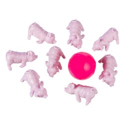 Toysmith Farm Fresh Pig Jacks Pink 9 pc