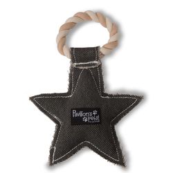 Pavilion Pavilion's Pets For Dog Black/Gray Cotton Star Squeak Dog Toy 9.5 1 pk