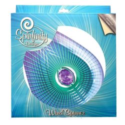 Spinfinity Designs Multi-color Stainless Steel 12 in. Crystal Purple Teardrop Large Outdoor Spinner