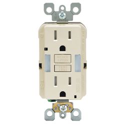 Leviton 15 amps 125 V Duplex Light Almond GFCI Outlet 5-15R 1 pk