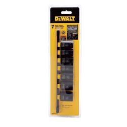 DeWalt 13 mm X 1/2 in. drive Metric 6 Point Impact Socket Set 7 pc