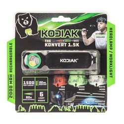 Kodiak 1500 lm Black LED Rechargeable Head Lamp