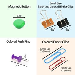 Bazic Products Assorted Size Assorted Color Office Clips & Pins Combo Set 6 pk