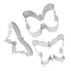 R&M International Corp 4 in. L Butterfly Cookie Cutter Set Silver 3 pc