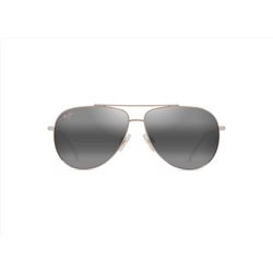 Maui Jim Hauoli Sunglasses Unisex Shiny Light Gold w/Crystal Frame Neutral Gray Lens Polarized