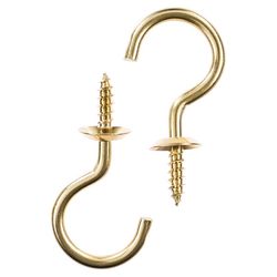 Ace Small Bright Brass Brass 2.0625 in. L Cup Hook 30 lb 1 pk