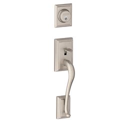 Schlage F Series Addison Satin Nickel Handleset 1-3/4 in.