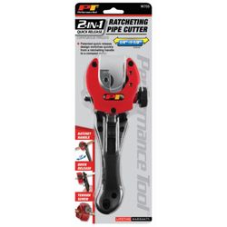 Performance Tool 1-1/8 in. 2-in-1 Ratchet Cutter Black/Orange 1 pk