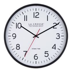 La Crosse Technology 11.81 in. L X 2.13 in. W Indoor Analog Atomic Wall Clock Metal