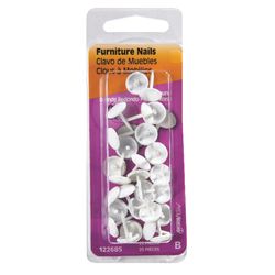 HILLMAN Large Size Brass-Plated White Brass Furniture Nails 1 pk