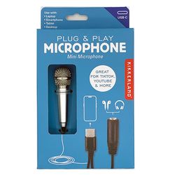 Kikkerland Silver Plug & Play Microphone Mini Karaoke Microphone For All Smartphones