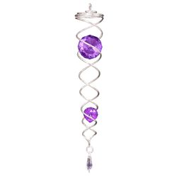 Spinfinity Designs Multi-color Stainless Steel 13.62 in. Silver/Purple Twister Outdoor Spinner