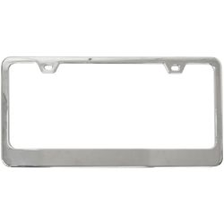 Custom Accessories Silver Metal License Plate Frame