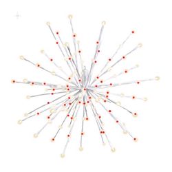 Celebrations LED Red/White Starlight Burst Deluxe 16 in. Hanging Decor