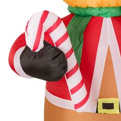 Glitzhome 94.49 in. Reindeer Holding Candy Cane Inflatable