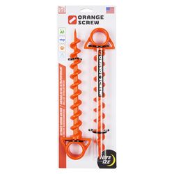 Nite Ize Orange Screw Large Ground Anchor 2 pk