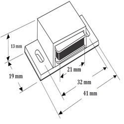 Richelieu 0.5 in. H X 1.614 in. W X 0.75 in. D Metal Magnetic Catch