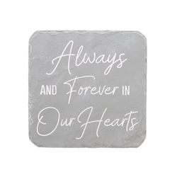Pavilion Stones with Stories Gray Cement/Stone 7.75 in. H X 7.75 in. L X 0.75 in. W Always & Forever