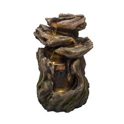 Alpine Polyresin Assorted 22 in. H Fountain with LED Light