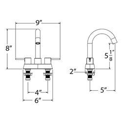 Huntington Brass Euro Matte Black Contemporary Centerset Bathroom Sink Faucet 4 in.