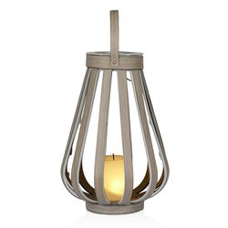 Alpine 14 in. Plastic Gray Solar Lantern