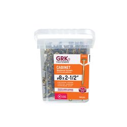 GRK Fasteners No. 8 X 2-1/2 in. L Star Climatek W-Cut Cabinet Screws 330 pk