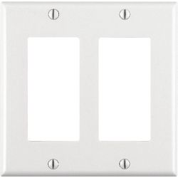 Leviton Decora White 2 gang Thermoset Plastic Decorator Wall Plate 1 pk