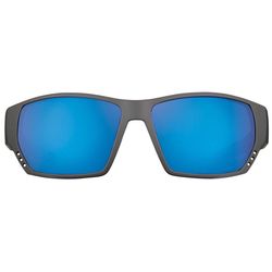 Flying Fisherman Drop Sunglasses Unisex Matte Gray Frame Smoke Blue Mirror Lens Polarized