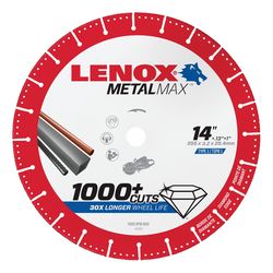 LENOX MetalMax 14 in. D X 1 in. X .13 in. thick Diamond/Metal Metal Cut-Off Blade 1 pc