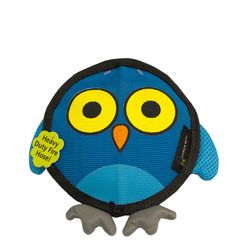 Hyper Pet Firehose Flyers For Dog Gray Canvas Owl Squeak Dog Toy 1 pk
