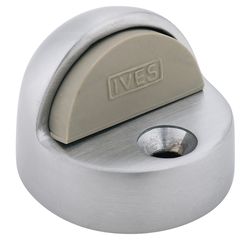 Ives 1-3/8 in. H X 1-3/4 in. W X 2 in. L Brass Satin Chrome Door Stop Mounts to floor