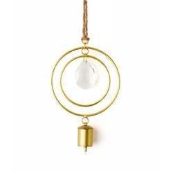 Matr Boomie Gold Glass/Metal 0.25 in. H X 4 in. L X 4 in. W Two Circle Crystal Suncatcher
