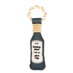 Pavilion Pavilion's Pets For Dog Blue Cotton Wine Bottle Squeak Dog Toy 13 1 pk